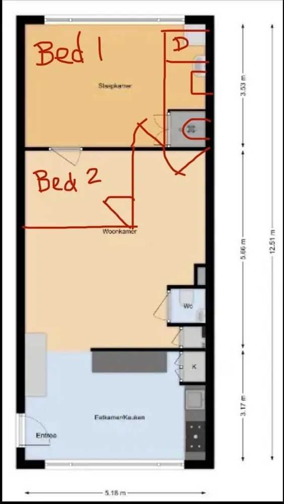 Foto van de Appartement gelegen aan de Alkmaargracht in Almere