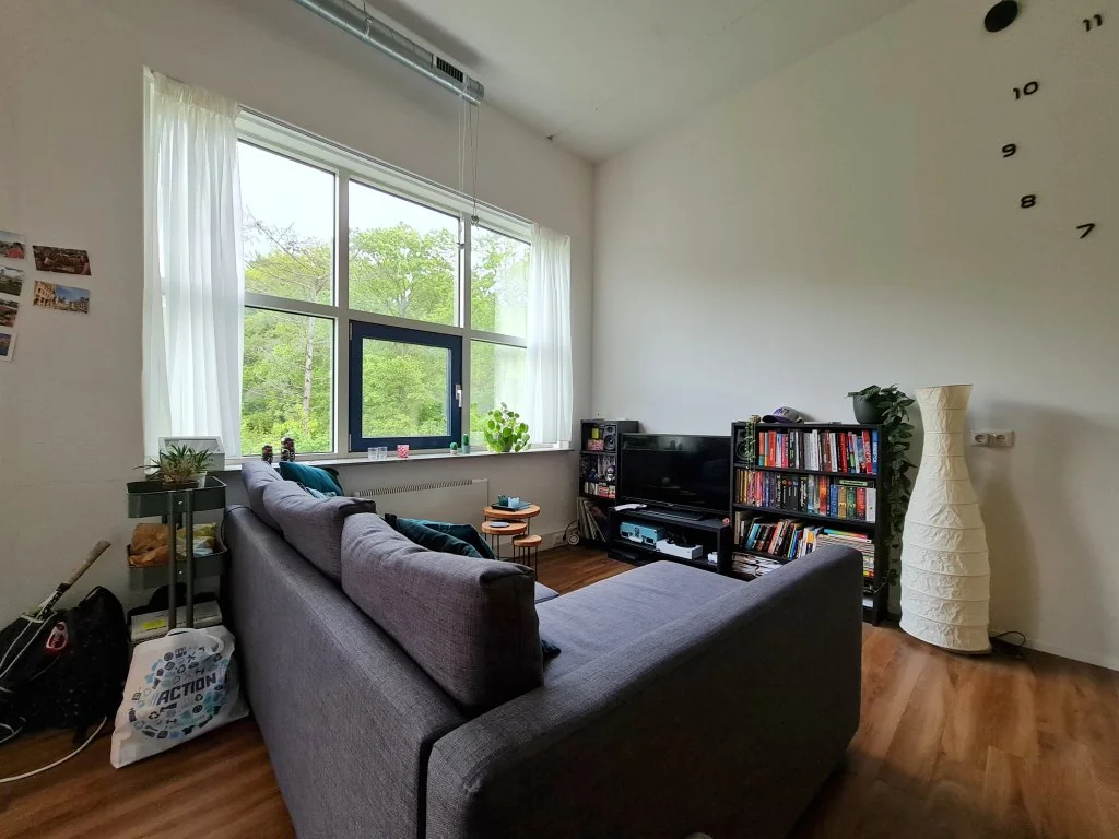 geblurde versie van de foto als achtergrond