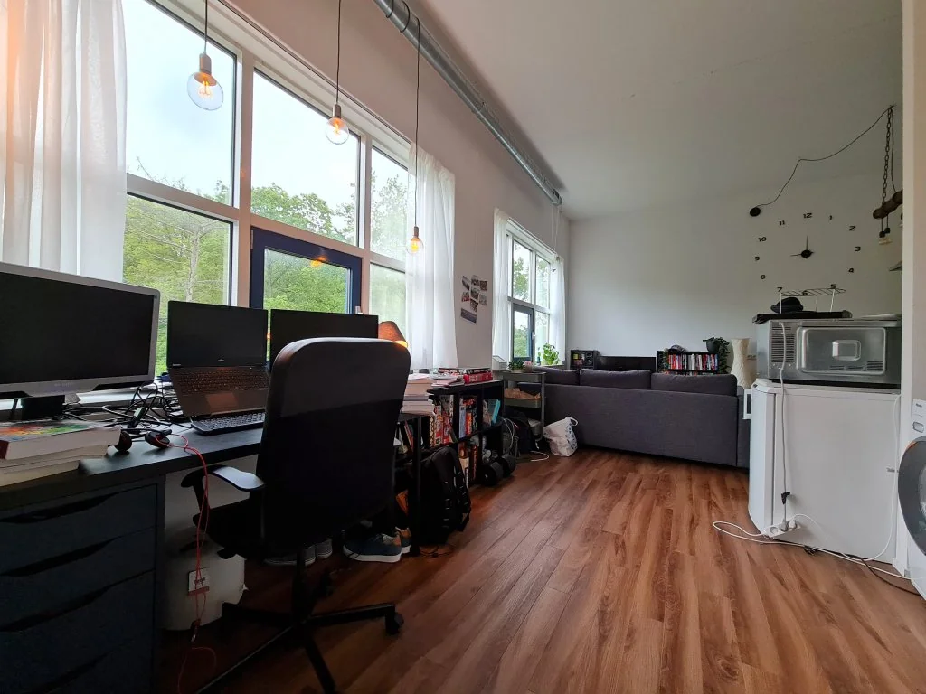 geblurde versie van de foto als achtergrond