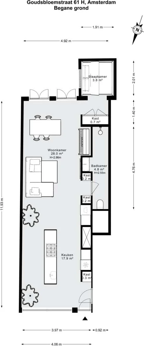 Foto van de Appartement gelegen aan de Goudsbloemstraat in Amsterdam