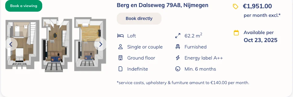 Foto van de Appartement gelegen aan de Berg en Dalseweg in Nijmegen