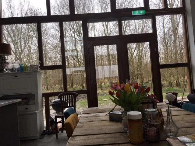 geblurde versie van de foto als achtergrond