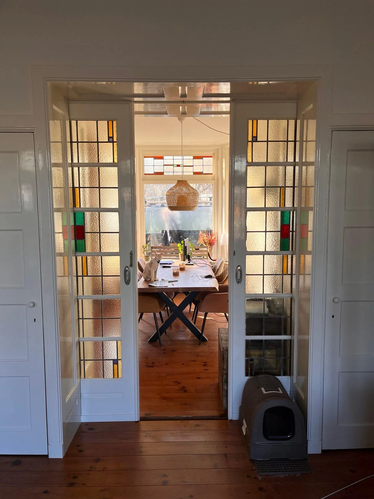 geblurde versie van de foto als achtergrond