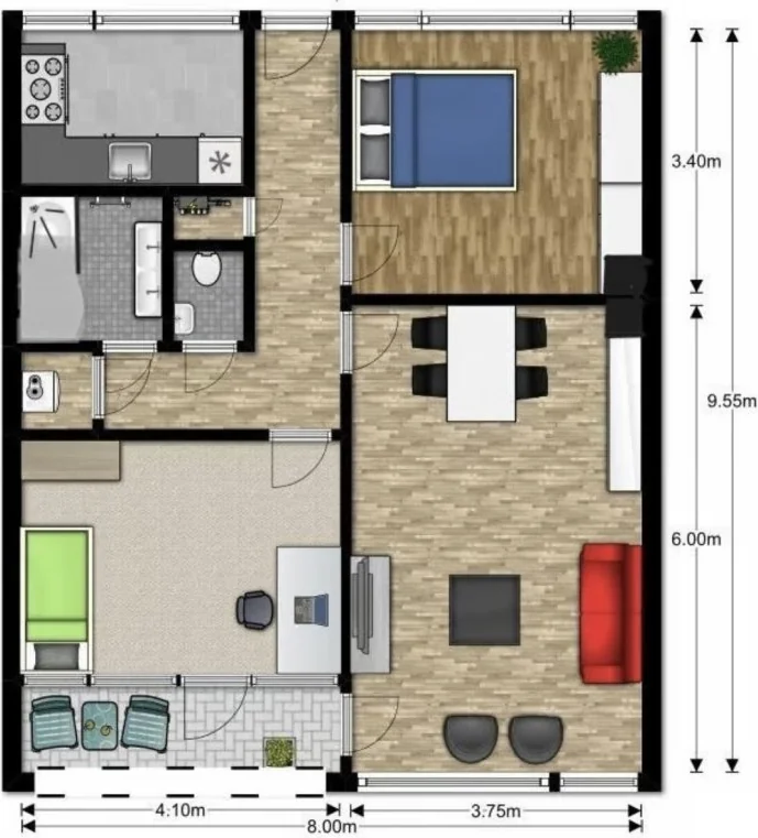 geblurde versie van de foto als achtergrond