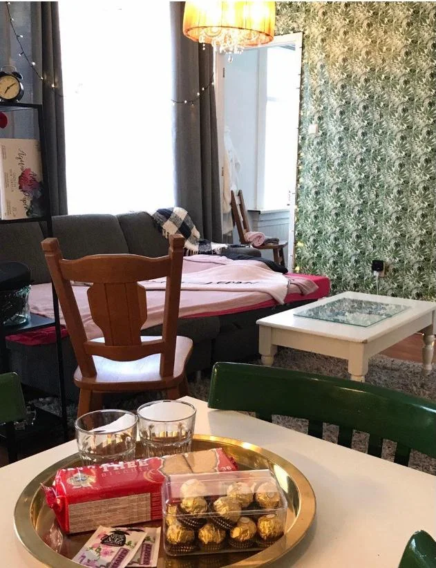 geblurde versie van de foto als achtergrond