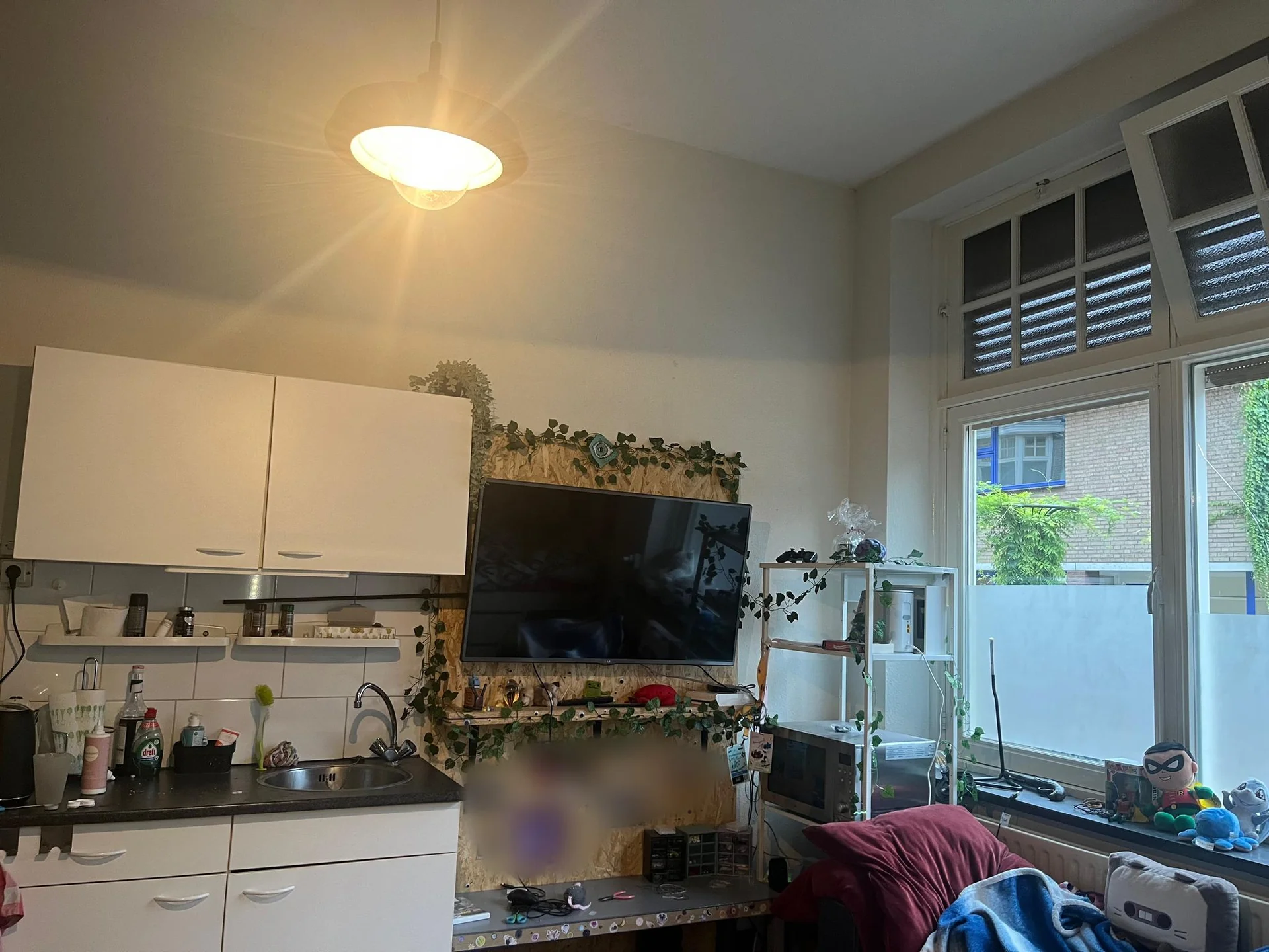 geblurde versie van de foto als achtergrond