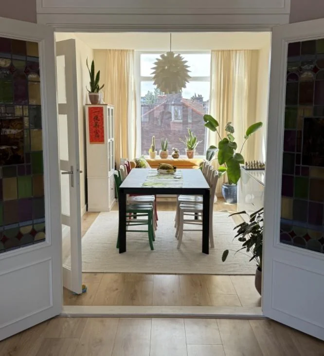 geblurde versie van de foto als achtergrond