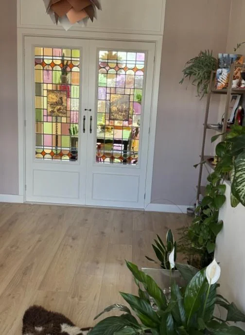 geblurde versie van de foto als achtergrond