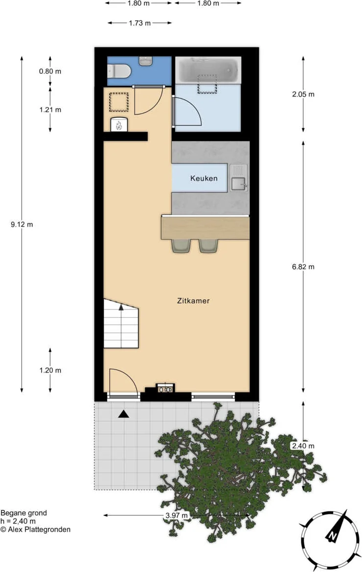 geblurde versie van de foto als achtergrond