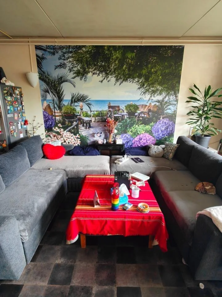 geblurde versie van de foto als achtergrond