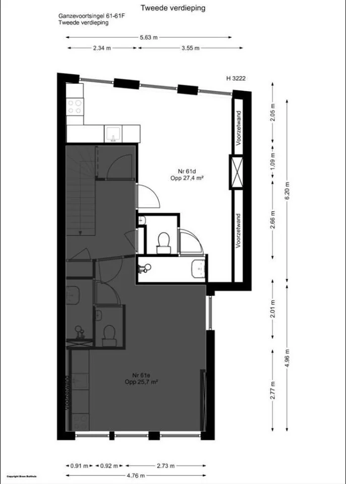 Foto van de Studio gelegen aan de Ganzevoortsingel in Groningen