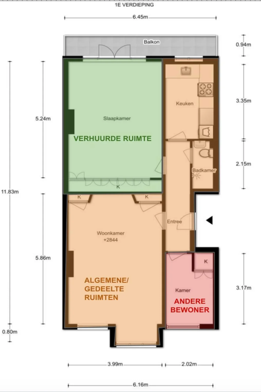 Foto van de Kamer gelegen aan de Hogeweg in Amsterdam