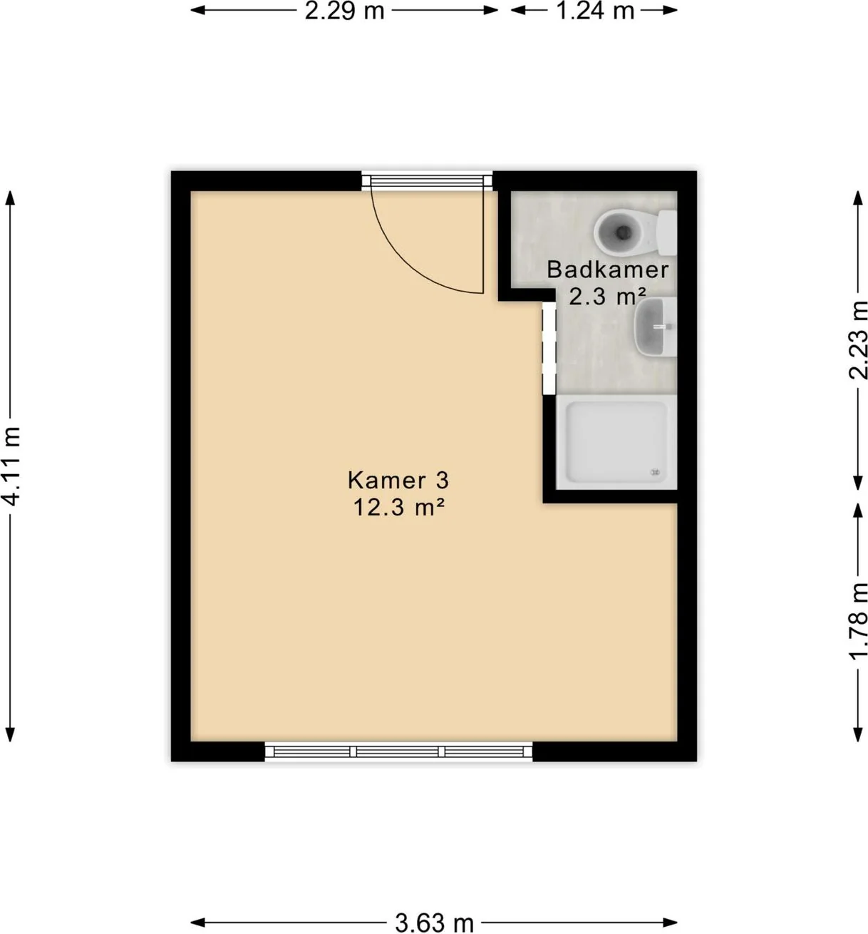 Foto van de Kamer gelegen aan de Heerlenseweg in Landgraaf