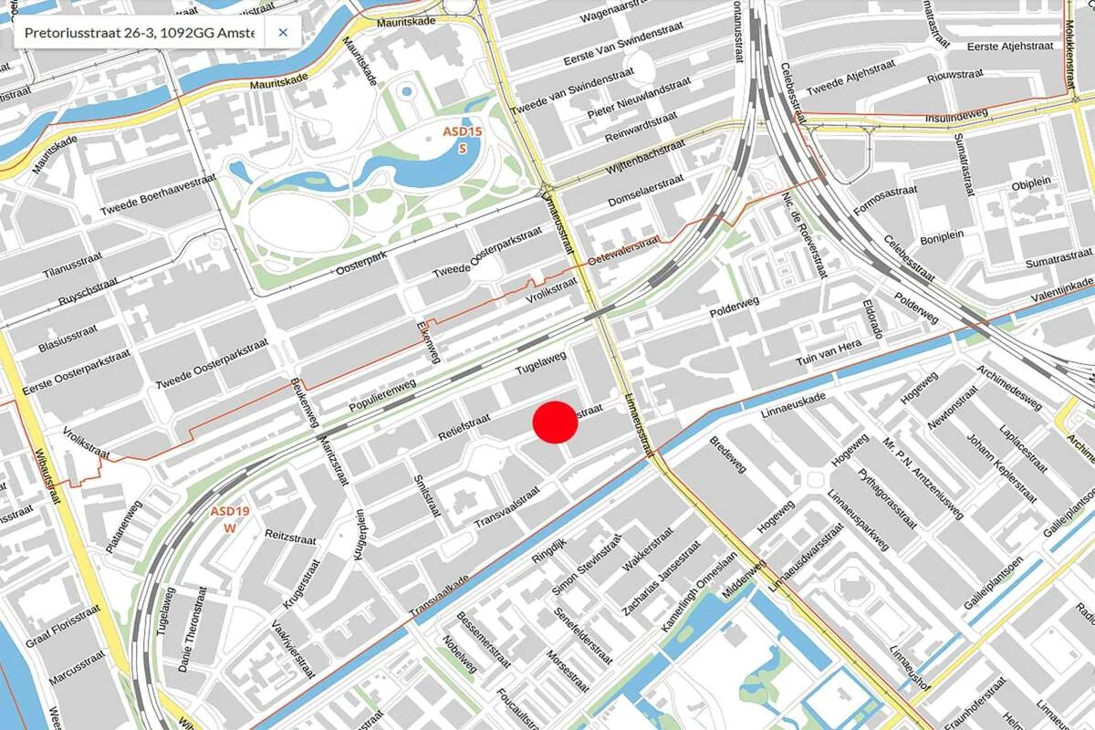 Foto van de Appartement gelegen aan de Pretoriusstraat in Amsterdam