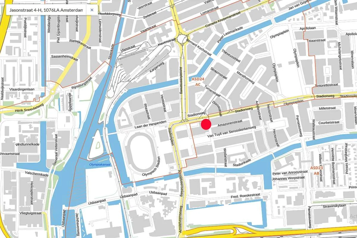 Foto van de Appartement gelegen aan de Jasonstraat in Amsterdam