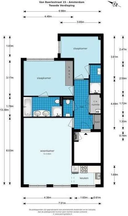 Foto van de Appartement gelegen aan de Van Baerlestraat in Amsterdam