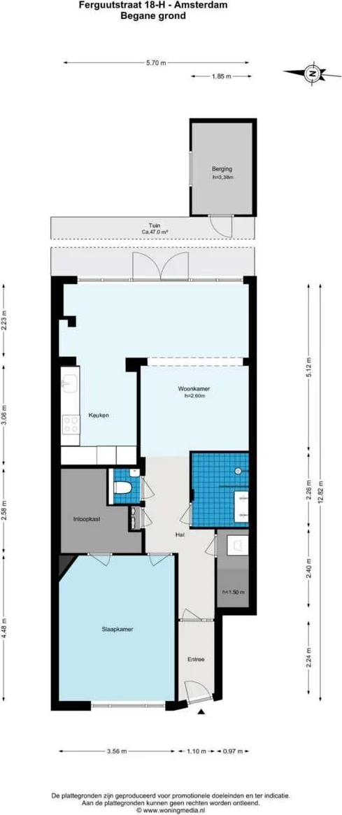 Foto van de Appartement gelegen aan de Ferguutstraat in Amsterdam