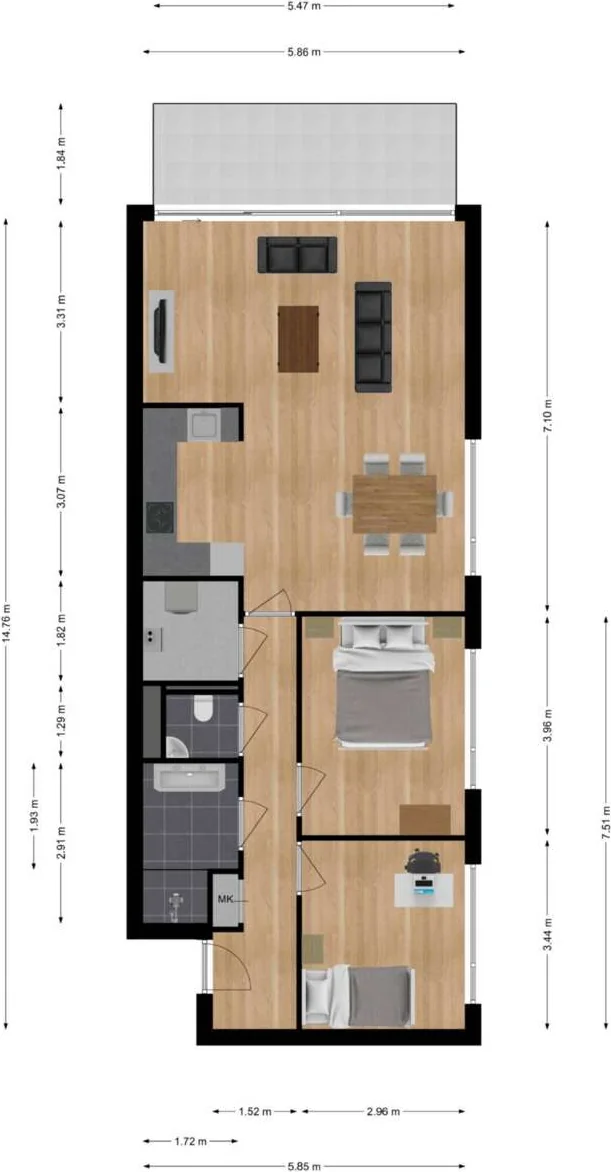 geblurde versie van de foto als achtergrond