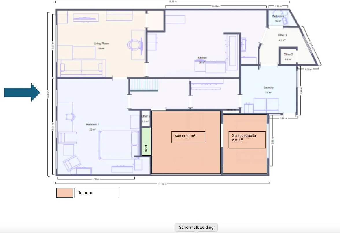 Foto van de Kamer gelegen aan de Kleiwegstraat in Gouda