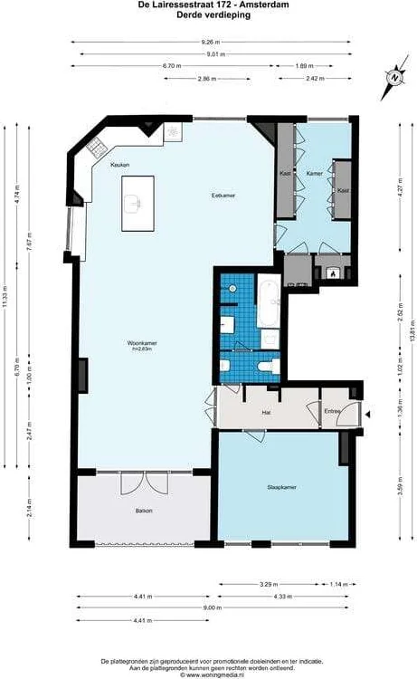 Foto van de Appartement gelegen aan de De Lairessestraat in Amsterdam