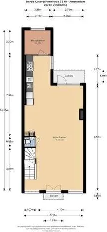 Foto van de Appartement gelegen aan de Derde Kostverlorenkade in Amsterdam