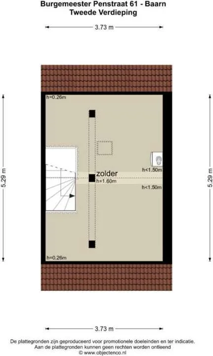 Foto van de Appartement gelegen aan de Burgemeester Penstraat in Baarn