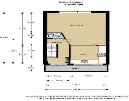 Foto van de Appartement gelegen aan de Buttervlietstraat in Rotterdam