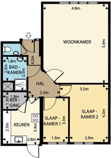 Foto van de Appartement gelegen aan de Volkerakstraat in Amsterdam