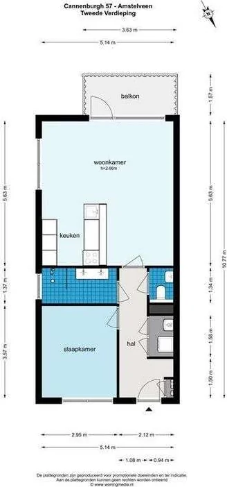 Foto van de Appartement gelegen aan de Cannenburgh in Amstelveen