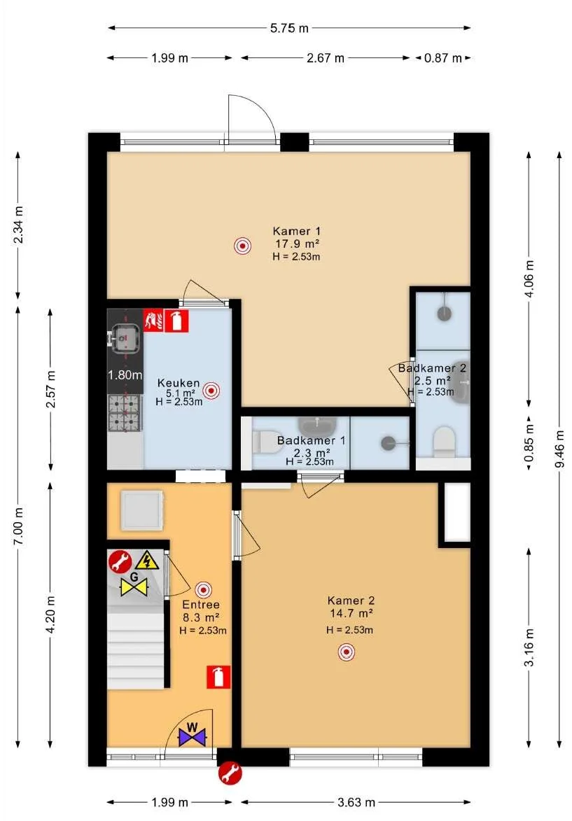 Foto van de Studio gelegen aan de Montfortanenlaan in Tilburg