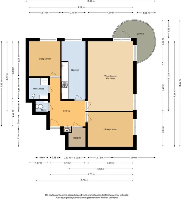 Foto van de Appartement gelegen aan de Ponserstraat in Amsterdam