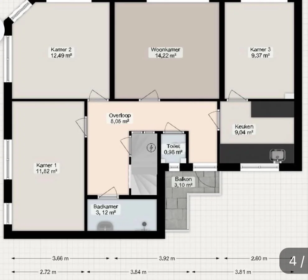 Foto van de Kamer gelegen aan de Kamerlingh Onnesstraat in Groningen