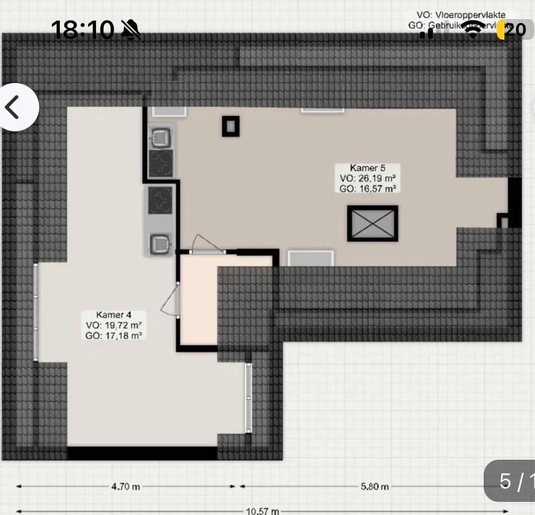 Foto van de Kamer gelegen aan de Kamerlingh Onnesstraat in Groningen