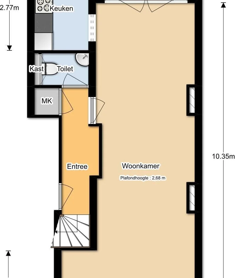 Foto van de Kamer gelegen aan de Pasteursingel in Rotterdam