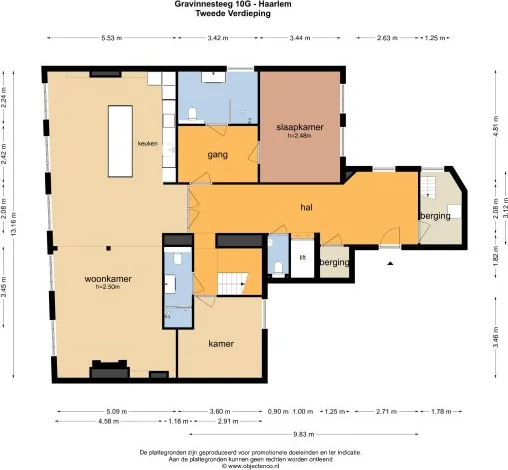 Foto van de Appartement gelegen aan de Gravinnesteeg in Haarlem