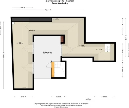Foto van de Appartement gelegen aan de Gravinnesteeg in Haarlem