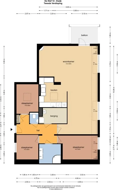 Foto van de Appartement gelegen aan de de Klef in Ewijk