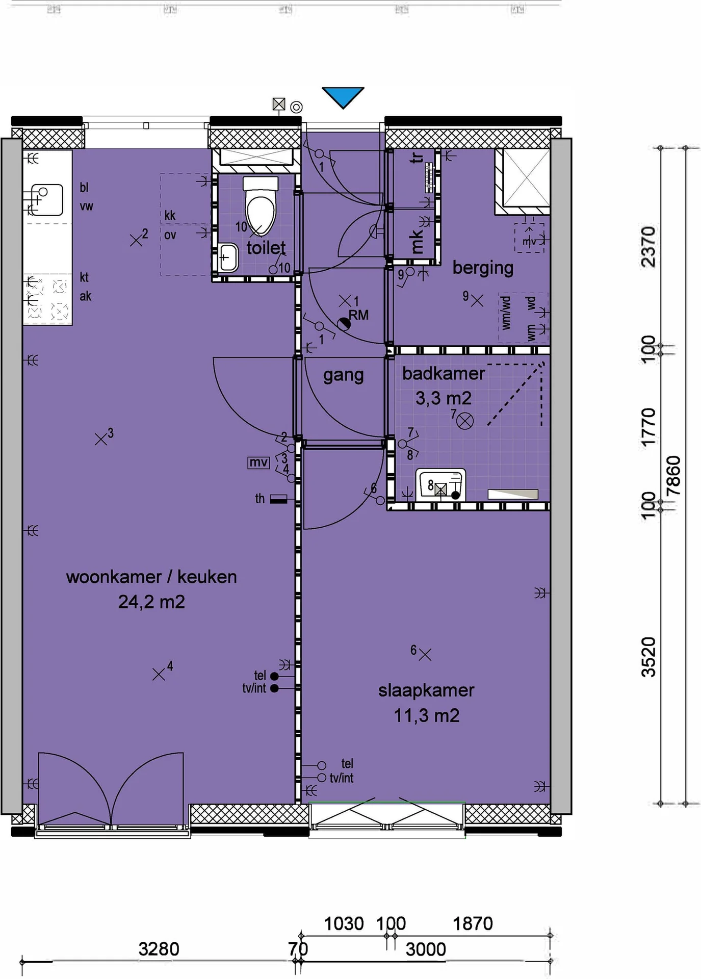 Foto van de Studio gelegen aan de Europaplein in Utrecht