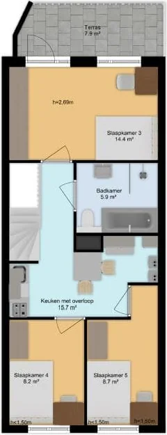 Foto van de Kamer gelegen aan de Willem Beukelszstraat in Rotterdam