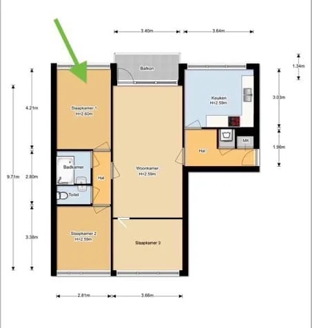 Foto van de Kamer gelegen aan de Jaap Edendreef in Utrecht