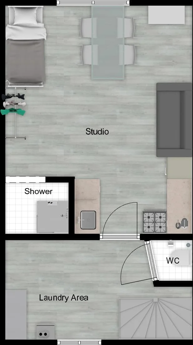 Foto van de Studio gelegen aan de Aegidiusstraat in Rotterdam