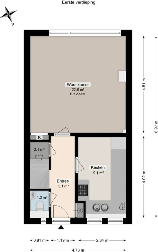 Foto van de Kamer gelegen aan de Jennerstraat in Groningen