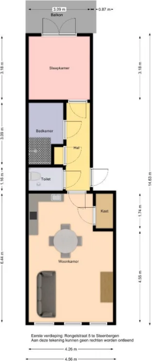 Foto van de Appartement gelegen aan de Rongelstraat in Steenbergen