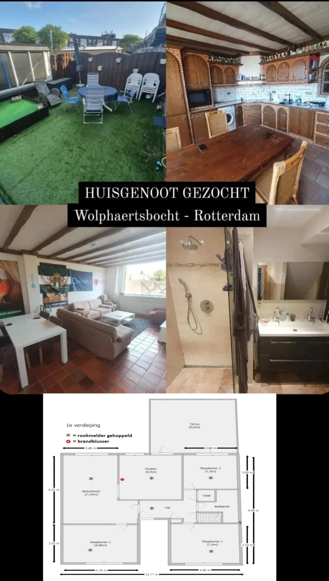 Foto van de Kamer gelegen aan de Wolphaertsbocht in Rotterdam