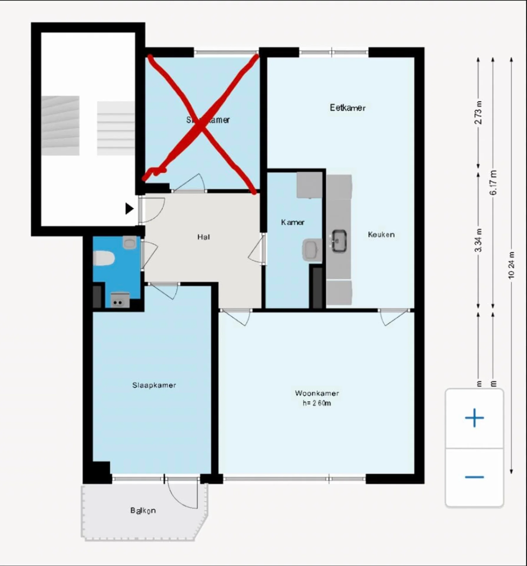 Foto van de Kamer gelegen aan de Riouwstraat in Amsterdam