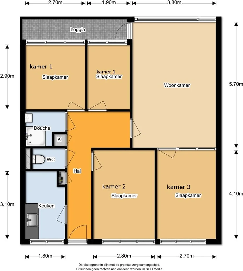 Foto van de Kamer gelegen aan de Mennonietenweg in Wageningen