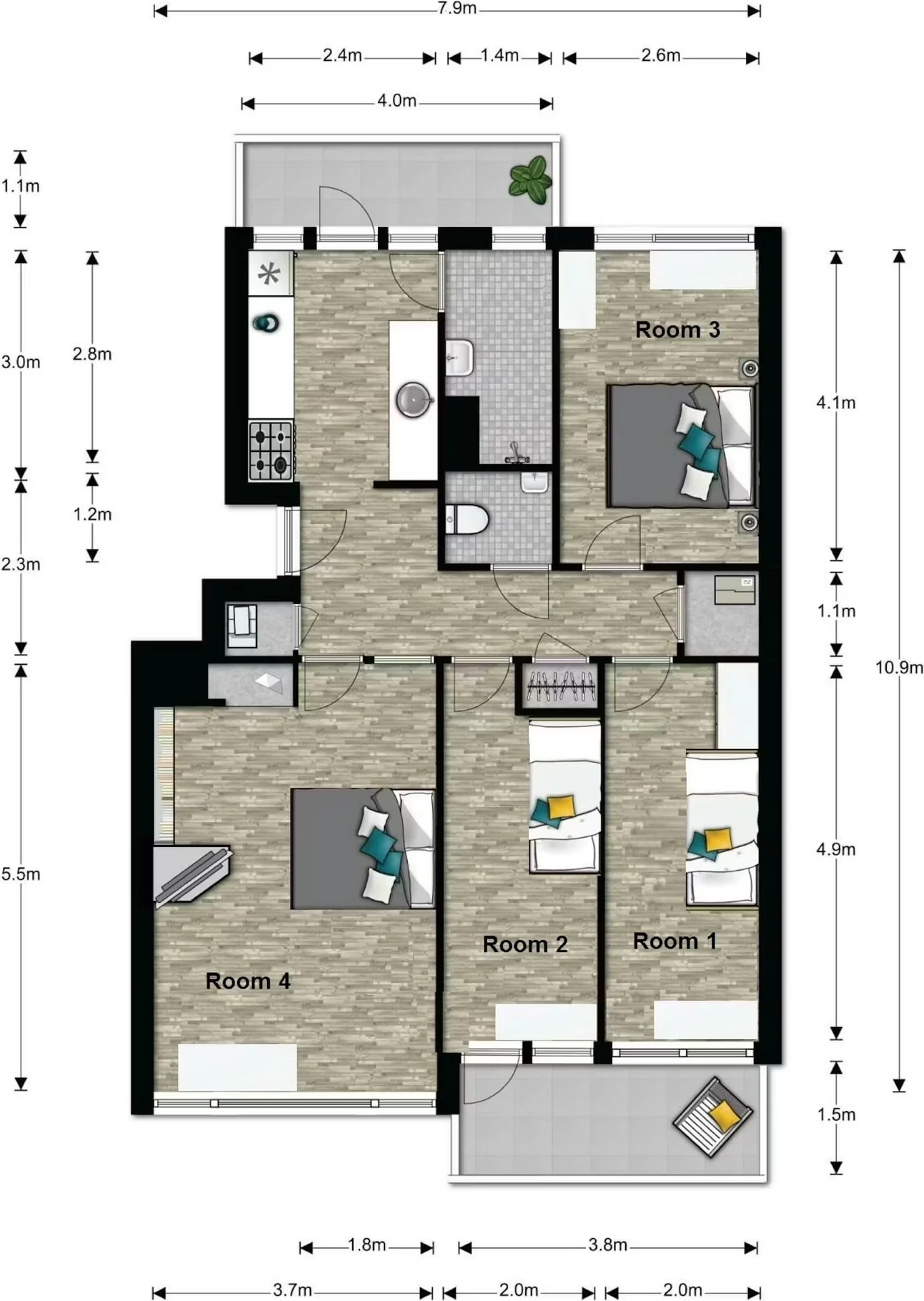 Foto van de Kamer gelegen aan de Blondeelstraat in Rotterdam
