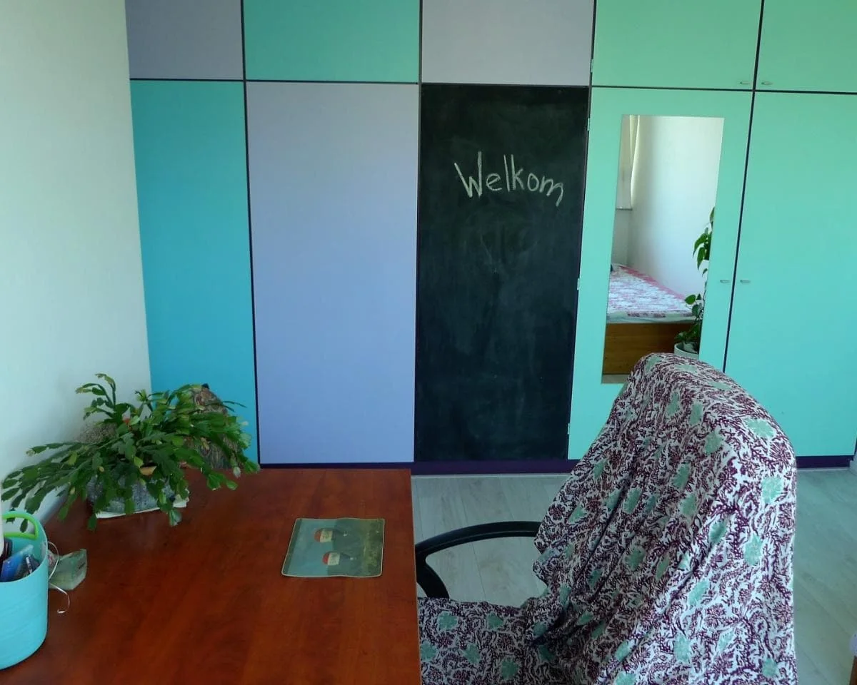 geblurde versie van de foto als achtergrond