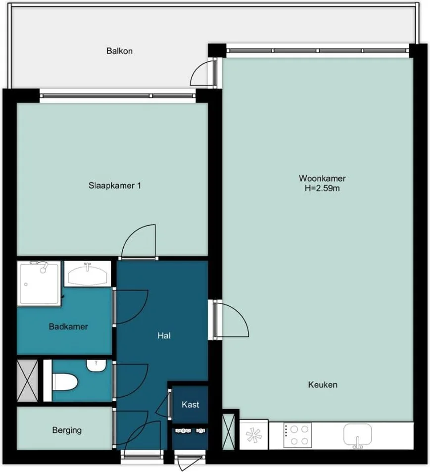 Foto van de Appartement gelegen aan de Parnassiaveld in Duivendrecht