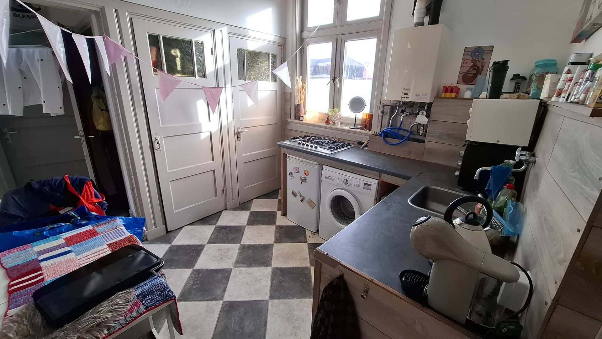 geblurde versie van de foto als achtergrond